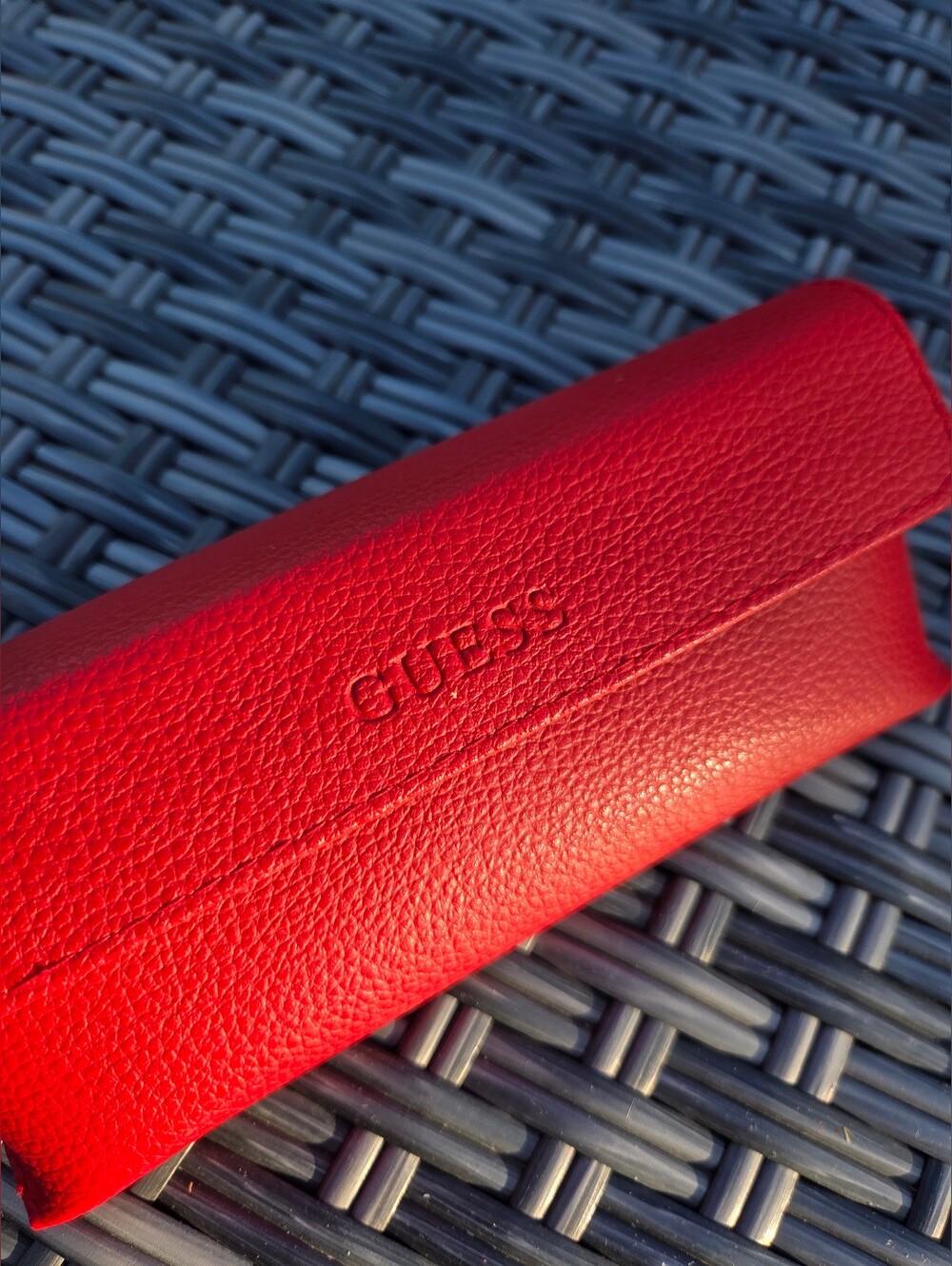 GUESS Red Leather Eyewear Case